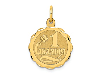 Picture of 14K Yellow Gold Number 1 GRANDPA Disc Charm