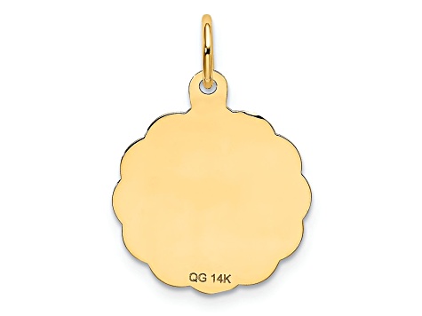 14K Yellow Gold Number 1 GRANDPA Disc Charm