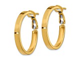 14k Yellow Gold 15/16" Polished Square Tube Round Hoop Earrings