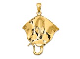14k Yellow Gold Polished and Textured Stingray Charm