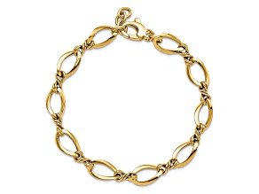 14K Yellow Gold Fancy Link 7.5-inch Bracelet