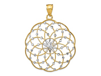 Picture of 14K Two-tone Gold  Diamond-Cut Sphere Pendant