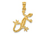 14k Yellow Gold Textured and Diamond-Cut Lizard Pendant