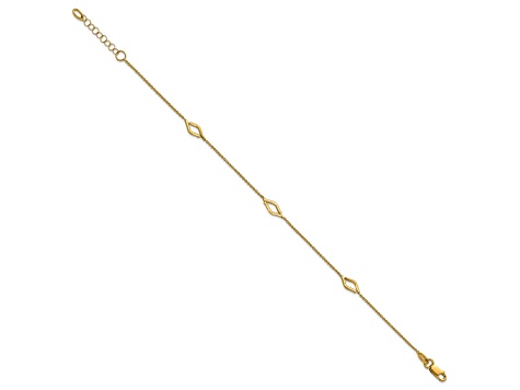 14K Yellow Gold Polished Diamond-shaped Station with 1-inch 14K Yellow Gold Polished Diamond-shaped Station with 1-inch