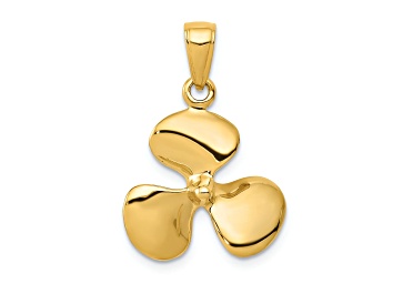 Picture of 14k Yellow Gold 3D Polished Propeller Pendant