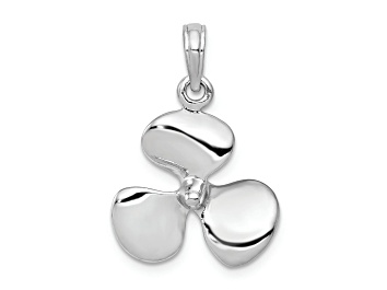 Picture of Rhodium Over 14k White Gold 3D Polished Propeller Pendant