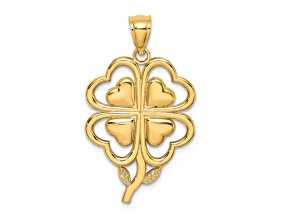 14K Yellow Gold 4-Leaf Clover Charm