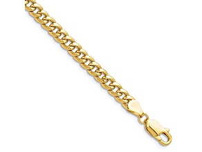 14k Yellow Gold 4.5mm Miami Cuban Link Bracelet, 7 Inches