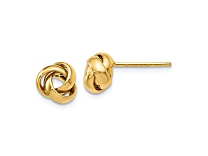 14k Yellow Gold Polished Knot Stud Earrings