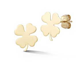 Bellissima Gold 14K Yellow Gold Four Leaf Clover Studs