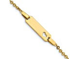 14k Yellow Gold Children's Heart ID Bracelet
