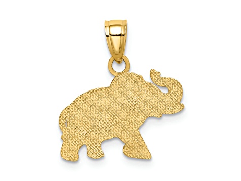 14k Yellow Gold Elephant Pendant
