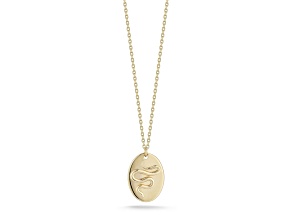 Bellissima Gold 14K Yellow Gold Snake Oval Disc Pendant Necklace