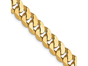 Picture of 10k Yellow Gold 6.1mm Flat Beveled Curb Link Bracelet