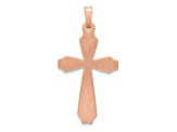 14k Rose Gold Textured and Polished Passion Cross Pendant