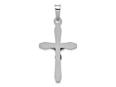 Rhodium Over 14K White Gold Polished INRI Crucifix Pendant