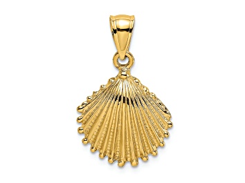 Picture of 14k Yellow Gold Textured Scallop Shell Charm