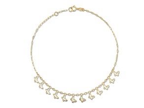 Bellissima Gold 14K Yellow Gold Butterfly Charm Anklet