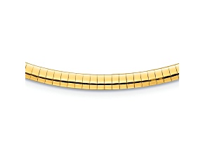 14K Yellow Gold Polished and Satin 4mm 16-inch Reversible Omega Necklace