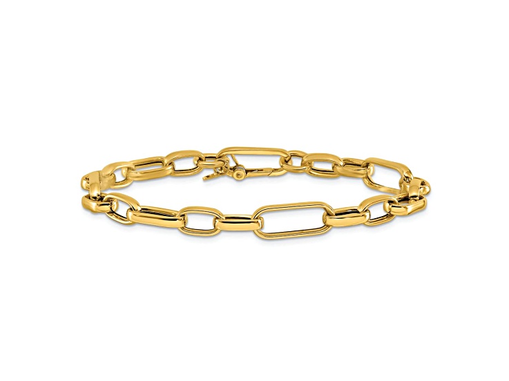 14k Yellow Gold Polished 6.75mm Fancy Link Bracelet