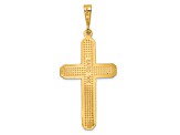 14k Yellow Gold Textured Cross Pendant