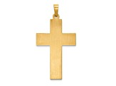 14k Yellow Gold and 14k White Gold Polished Rope Edge Latin Crucifix Pendant