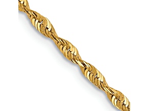 10K Yellow Gold Diamond-Cut Rope Link Anklet