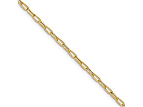 14k Yellow Gold 2.2mm Beveled Diamond-Cut Paperclip Link Bracelet