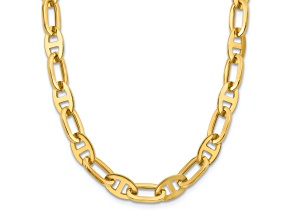 14k Yellow Gold 5.3mm Solid Polished Fancy Link 17 Inch Chain