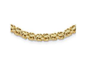 14K Yellow Gold Polished Fancy Byzantine Link Necklace