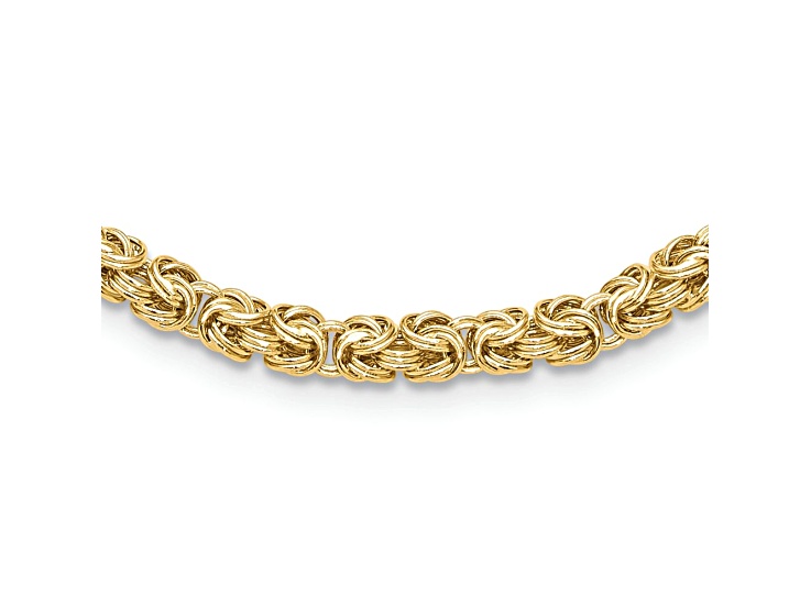 14K Yellow Gold Polished Fancy Byzantine Link Necklace - 1VJY1A | JTV