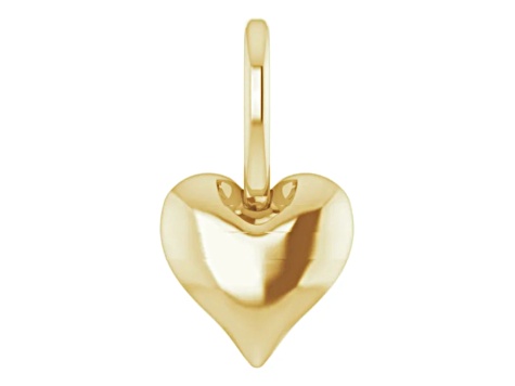 14K Rose Gold Tiny Puffy Heart Charm Pendant.