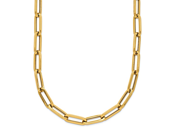 14k Yellow Gold 4mm Polished Fancy Link 18 Inch Chain