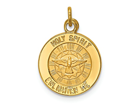 14K Yellow Gold Holy Spirit Medal Charm