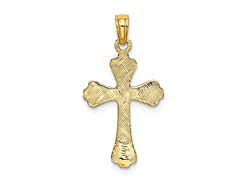 14k Yellow Gold Polished Cross Pendant