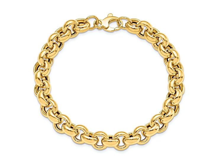 14k Yellow Gold Polished 8.75mm Rolo Link Bracelet
