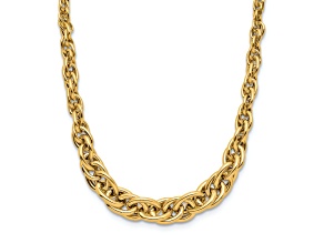 14k Yellow Gold Polished 6.14mm Graduated Fancy Link 18 Inch Chain