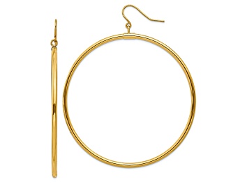 Picture of 14K Yellow Gold 1 15/16" Tube Hoop Dangle Earrings