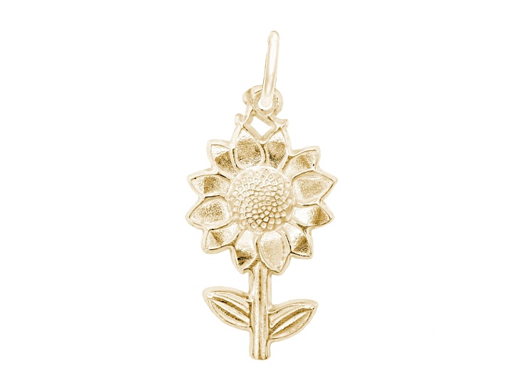 22K Yellow Gold Over Sterling Silver Sunflower Measures Approx 23.04mm x 12.8mm