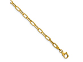 14K Yellow Gold 3mm Paperclip Link Bracelet
