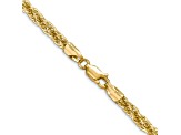 14K Yellow Gold 3.3mm Diamond-cut Semi-Solid Chain Bracelet