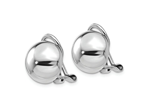Rhodium Over 14k White Gold 12mm Polished Non-pierced Stud Earrings