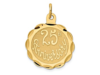 Picture of 14k Yellow Gold 25th Anniversary Disc Charm