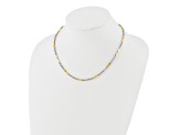 14K Two-tone Polished Fancy Beaded Necklace