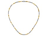 14K Two-tone Polished Fancy Beaded Necklace