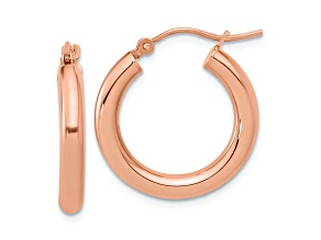 14k Rose Gold 13/16 inch Polished Hoop Earrings