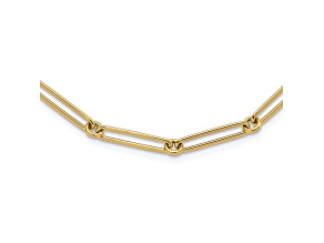 14k Yellow Gold 5.5mm Polished Paperclip Link 18 Inch Chain