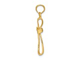 14k Yellow Gold 3D Polished Twisted Cross Pendant