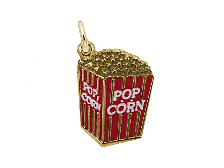 10K Yellow Gold Popcorn - Painted Measures Approx 18.24mm x 14.06mm