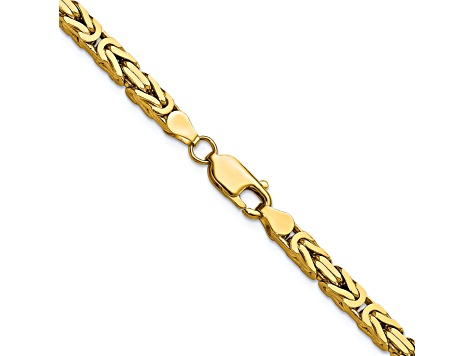 14K Yellow Gold 4mm Byzantine Chain Necklace